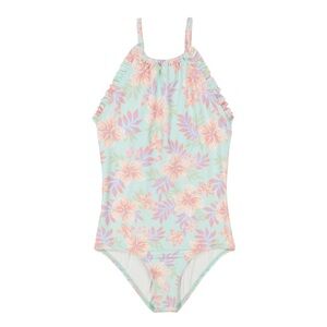 NWT Billabong Girls One Piece Floral Swimsuit Mint Sunshine Tropical Hawaiian 🌺